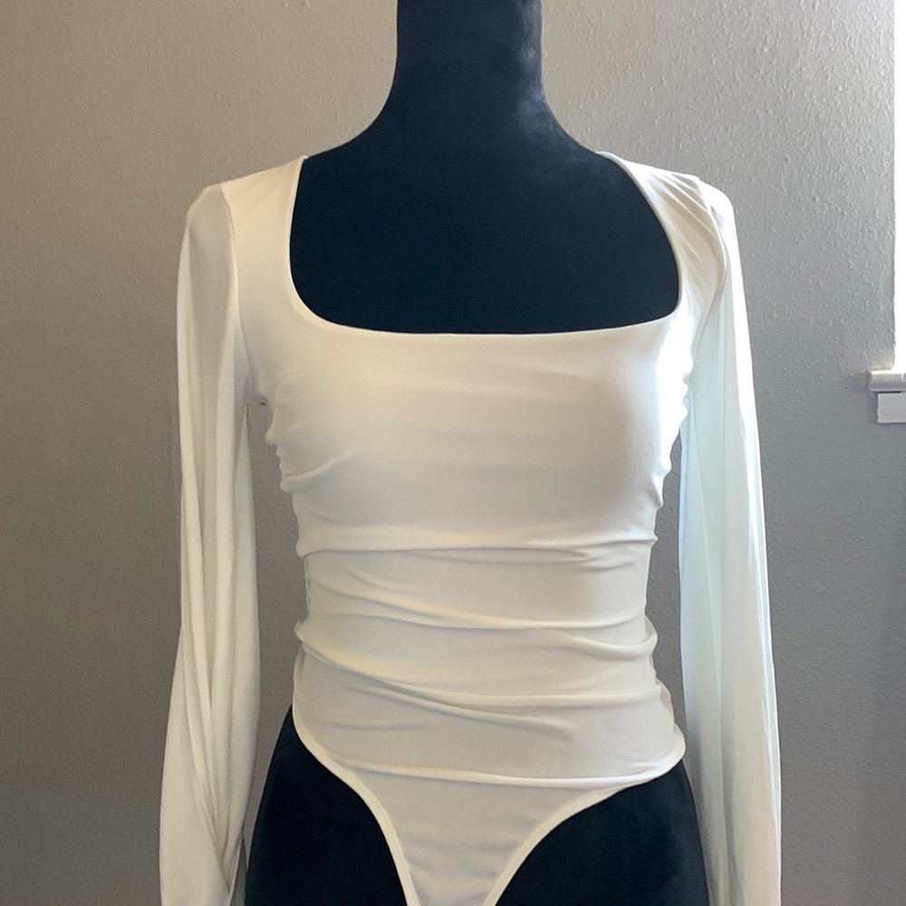 White Long Sleeve Bodysuit